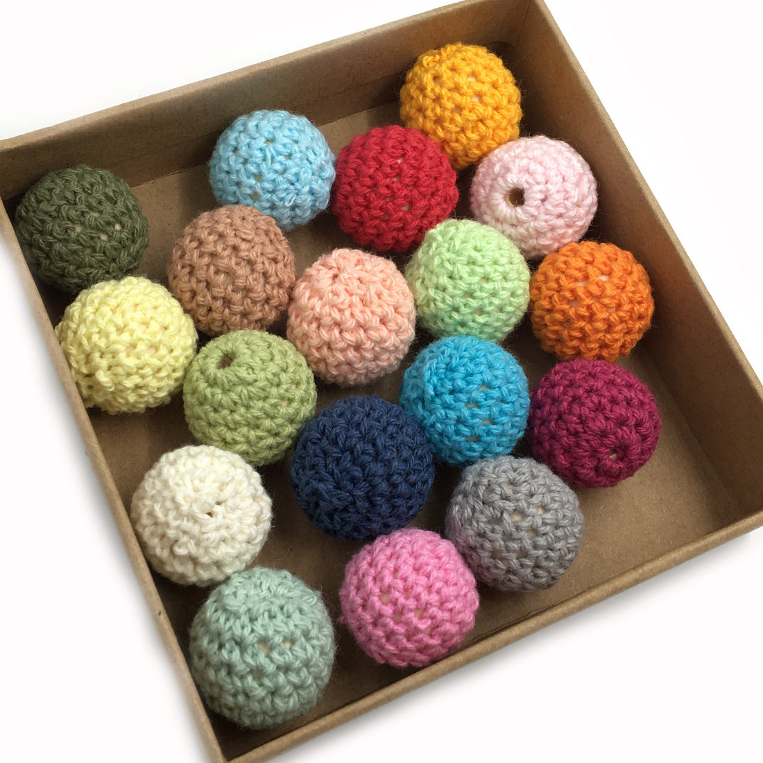Wholesale 30pcs 16mm Hook Wool Thread Ball Wooden Beads